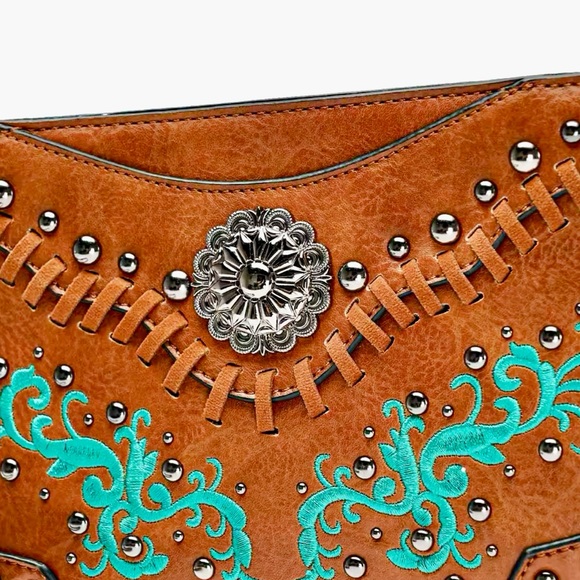 Embroidered Western Leather Bag - Picture 5 of 12